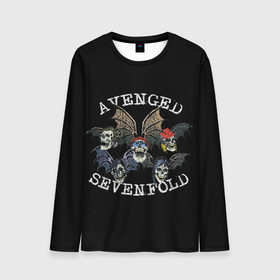 Мужской лонгслив 3D с принтом Avenged Sevenfold в Белгороде, 100% полиэстер | длинные рукава, круглый вырез горловины, полуприлегающий силуэт | Тематика изображения на принте: avenged sevenfold