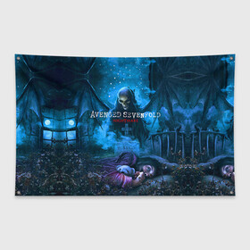 Флаг-баннер с принтом Avenged Sevenfold в Белгороде, 100% полиэстер | размер 67 х 109 см, плотность ткани — 95 г/м2; по краям флага есть четыре люверса для крепления | avenged sevenfold