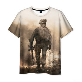 Мужская футболка 3D с принтом Call of Duty в Белгороде, 100% полиэфир | прямой крой, круглый вырез горловины, длина до линии бедер | call of duty | cod | modern | mw2 | warfare