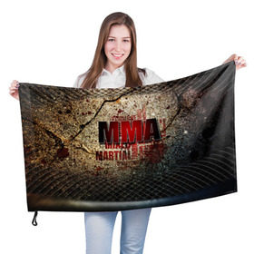 Флаг 3D с принтом MMA в Белгороде, 100% полиэстер | плотность ткани — 95 г/м2, размер — 67 х 109 см. Принт наносится с одной стороны | judo | mma | ufc | борьба | единоборства