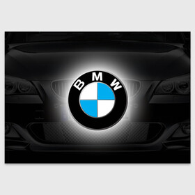 Поздравительная открытка с принтом BMW в Белгороде, 100% бумага | плотность бумаги 280 г/м2, матовая, на обратной стороне линовка и место для марки
 | bmw | бмв | лого | логотип