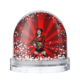 Водяной шар с принтом Red alert в Белгороде, Пластик | Изображение внутри шара печатается на глянцевой фотобумаге с двух сторон | девушка | оружие | снайпер | ссср