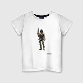 Детская футболка хлопок с принтом Штурмовик в Белгороде, 100% хлопок | круглый вырез горловины, полуприлегающий силуэт, длина до линии бедер | 