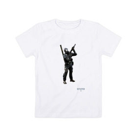 Детская футболка хлопок с принтом Инженер 2 в Белгороде, 100% хлопок | круглый вырез горловины, полуприлегающий силуэт, длина до линии бедер | battlefield | engineer | батлфилд | инженер | солдат