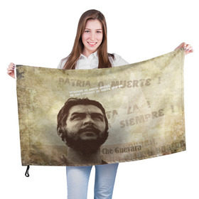 Флаг 3D с принтом Че Гевара в Белгороде, 100% полиэстер | плотность ткани — 95 г/м2, размер — 67 х 109 см. Принт наносится с одной стороны | о.м.с.к. | че | че гевара