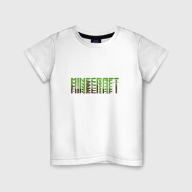 Детская футболка хлопок с принтом Minecraft в Белгороде, 100% хлопок | круглый вырез горловины, полуприлегающий силуэт, длина до линии бедер | 