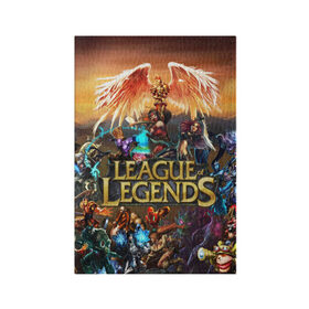 Обложка для паспорта матовая кожа с принтом League of legends all в Белгороде, натуральная матовая кожа | размер 19,3 х 13,7 см; прозрачные пластиковые крепления | league of legends