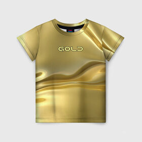 Детская футболка 3D с принтом Gold в Белгороде, 100% гипоаллергенный полиэфир | прямой крой, круглый вырез горловины, длина до линии бедер, чуть спущенное плечо, ткань немного тянется | gold | золото