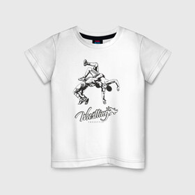 Детская футболка хлопок с принтом Wrestling 2 в Белгороде, 100% хлопок | круглый вырез горловины, полуприлегающий силуэт, длина до линии бедер | рестлинг