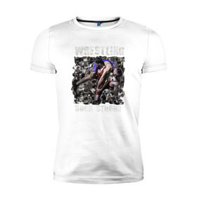 Мужская футболка премиум с принтом Wrestling 3 в Белгороде, 92% хлопок, 8% лайкра | приталенный силуэт, круглый вырез ворота, длина до линии бедра, короткий рукав | рестлинг