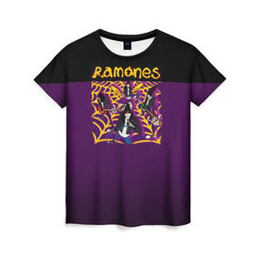Женская футболка 3D с принтом Ramones 4 в Белгороде, 100% полиэфир ( синтетическое хлопкоподобное полотно) | прямой крой, круглый вырез горловины, длина до линии бедер | joey ramone | punk | джоуи рамон | панк | рамонез | рамонес