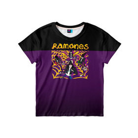 Детская футболка 3D с принтом Ramones 4 в Белгороде, 100% гипоаллергенный полиэфир | прямой крой, круглый вырез горловины, длина до линии бедер, чуть спущенное плечо, ткань немного тянется | joey ramone | punk | джоуи рамон | панк | рамонез | рамонес