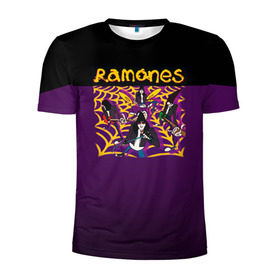 Мужская футболка 3D спортивная с принтом Ramones 4 в Белгороде, 100% полиэстер с улучшенными характеристиками | приталенный силуэт, круглая горловина, широкие плечи, сужается к линии бедра | Тематика изображения на принте: joey ramone | punk | джоуи рамон | панк | рамонез | рамонес
