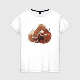 Женская футболка хлопок с принтом Spice and Wolf в Белгороде, 100% хлопок | прямой крой, круглый вырез горловины, длина до линии бедер, слегка спущенное плечо | 