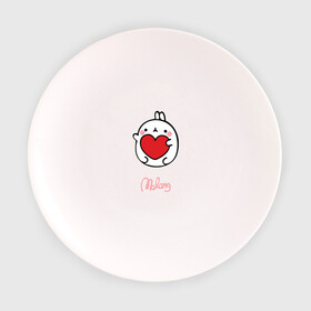 Тарелка с принтом Кролик Моланг (сердце) в Белгороде, фарфор | диаметр - 210 мм
диаметр для нанесения принта - 120 мм | Тематика изображения на принте: molang | каваи | кролик | любовь | моланг | сердце