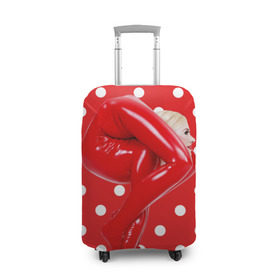 Чехол для чемодана 3D с принтом Гибкость в Белгороде, 86% полиэфир, 14% спандекс | двустороннее нанесение принта, прорези для ручек и колес | Тематика изображения на принте: белый | германия | гибкость | горошек | девушка | красный | латекс | юлия гюнтель