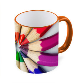 Кружка 3D с принтом Карандаши в Белгороде, керамика | ёмкость 330 мл | карандаш | радуга | разноцветная | цветная