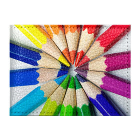 Обложка для студенческого билета с принтом Карандаши в Белгороде, натуральная кожа | Размер: 11*8 см; Печать на всей внешней стороне | Тематика изображения на принте: карандаш | радуга | разноцветная | цветная