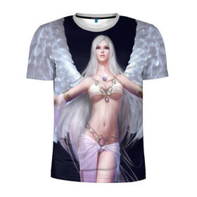 Мужская футболка 3D спортивная с принтом Девушка ангел в Белгороде, 100% полиэстер с улучшенными характеристиками | приталенный силуэт, круглая горловина, широкие плечи, сужается к линии бедра | Тематика изображения на принте: крылья