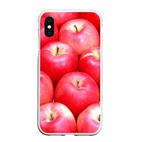Чехол для iPhone XS Max матовый с принтом Яблоки в Белгороде, Силикон | Область печати: задняя сторона чехла, без боковых панелей | красные | плоды | уражай | фрукты | яблоки