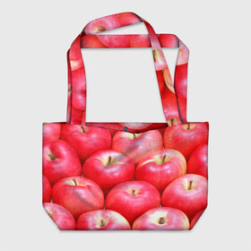 Пляжная сумка 3D с принтом Яблоки в Белгороде, 100% полиэстер | застегивается на металлическую кнопку; внутренний карман застегивается на молнию. Стенки укреплены специальным мягким материалом, чтобы защитить содержимое от несильных ударов
 | красные | плоды | уражай | фрукты | яблоки