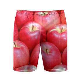 Мужские шорты 3D спортивные с принтом Яблоки в Белгороде,  |  | красные | плоды | уражай | фрукты | яблоки