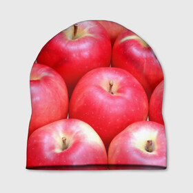 Шапка 3D с принтом Яблоки в Белгороде, 100% полиэстер | универсальный размер, печать по всей поверхности изделия | красные | плоды | уражай | фрукты | яблоки