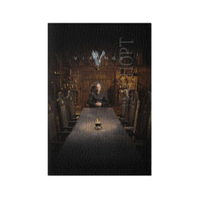 Обложка для паспорта матовая кожа с принтом Vikings Рагнар Лодброк в Белгороде, натуральная матовая кожа | размер 19,3 х 13,7 см; прозрачные пластиковые крепления | vikings | викинги | рагнар лодброк