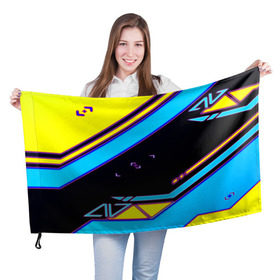 Флаг 3D с принтом Assimov cky в Белгороде, 100% полиэстер | плотность ткани — 95 г/м2, размер — 67 х 109 см. Принт наносится с одной стороны | asiimov | counter strike | cs | game | go | sky | игры