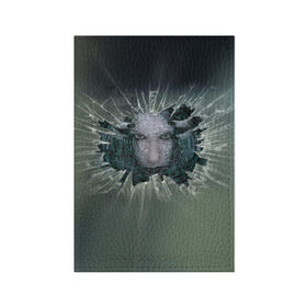 Обложка для паспорта матовая кожа с принтом Мэрилин Мэнсон в Белгороде, натуральная матовая кожа | размер 19,3 х 13,7 см; прозрачные пластиковые крепления | marilyn manson мэрилин мэнсон | музыка | рок | шок рокер