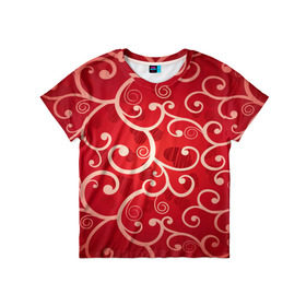 Детская футболка 3D с принтом Background в Белгороде, 100% гипоаллергенный полиэфир | прямой крой, круглый вырез горловины, длина до линии бедер, чуть спущенное плечо, ткань немного тянется | Тематика изображения на принте: hearts | red | romantic | valentine | прикольные | сердечки | фон