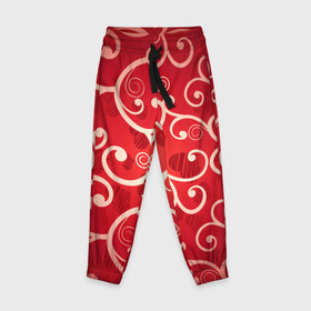 Детские брюки 3D с принтом Background в Белгороде, 100% полиэстер | манжеты по низу, эластичный пояс регулируется шнурком, по бокам два кармана без застежек, внутренняя часть кармана из мелкой сетки | hearts | red | romantic | valentine | прикольные | сердечки | фон