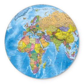 Коврик круглый с принтом Карта в Белгороде, резина и полиэстер | круглая форма, изображение наносится на всю лицевую часть | map | world | глобус | мир | россия