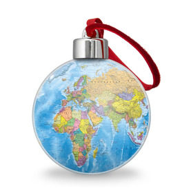 Ёлочный шар с принтом Карта в Белгороде, Пластик | Диаметр: 77 мм | Тематика изображения на принте: map | world | глобус | мир | россия
