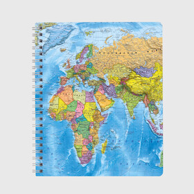 Тетрадь с принтом Карта в Белгороде, 100% бумага | 48 листов, плотность листов — 60 г/м2, плотность картонной обложки — 250 г/м2. Листы скреплены сбоку удобной пружинной спиралью. Уголки страниц и обложки скругленные. Цвет линий — светло-серый
 | Тематика изображения на принте: map | world | глобус | мир | россия