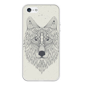 Чехол для iPhone 5/5S матовый с принтом Волк-шаман в Белгороде, Силикон | Область печати: задняя сторона чехла, без боковых панелей | wolf | волк | животные | узоры | шаман