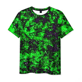 Мужская футболка 3D с принтом Green color в Белгороде, 100% полиэфир | прямой крой, круглый вырез горловины, длина до линии бедер | гранж | зеленый | краска | новые | текстуры | цветные