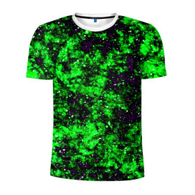 Мужская футболка 3D спортивная с принтом Green color в Белгороде, 100% полиэстер с улучшенными характеристиками | приталенный силуэт, круглая горловина, широкие плечи, сужается к линии бедра | Тематика изображения на принте: гранж | зеленый | краска | новые | текстуры | цветные