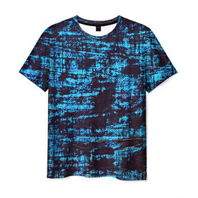 Мужская футболка 3D с принтом Джинсовый в Белгороде, 100% полиэфир | прямой крой, круглый вырез горловины, длина до линии бедер | blue | grunge | джинсы | краска
