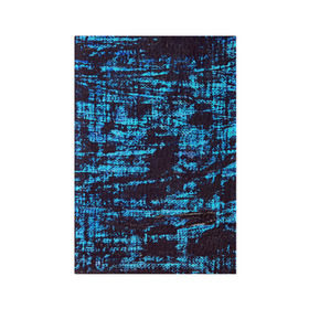 Обложка для паспорта матовая кожа с принтом Джинсовый в Белгороде, натуральная матовая кожа | размер 19,3 х 13,7 см; прозрачные пластиковые крепления | blue | grunge | джинсы | краска