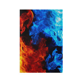 Обложка для паспорта матовая кожа с принтом Огонь и вода в Белгороде, натуральная матовая кожа | размер 19,3 х 13,7 см; прозрачные пластиковые крепления | вода | инь и янь | огонь | отношения