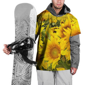 Накидка на куртку 3D с принтом Подсолнухи в Белгороде, 100% полиэстер |  | желтый | солнце | цветок | яркий