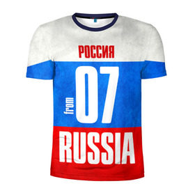 Мужская футболка 3D спортивная с принтом Russia (from 07) в Белгороде, 100% полиэстер с улучшенными характеристиками | приталенный силуэт, круглая горловина, широкие плечи, сужается к линии бедра | 