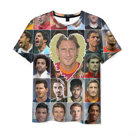 Мужская футболка 3D с принтом Франческо Тотти - лучший в Белгороде, 100% полиэфир | прямой крой, круглый вырез горловины, длина до линии бедер | francesco totti | лучший футболист | любимый игрок | сердце | франческо тотти | футбол | я люблю