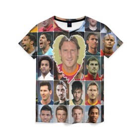 Женская футболка 3D с принтом Франческо Тотти - лучший в Белгороде, 100% полиэфир ( синтетическое хлопкоподобное полотно) | прямой крой, круглый вырез горловины, длина до линии бедер | francesco totti | лучший футболист | любимый игрок | сердце | франческо тотти | футбол | я люблю