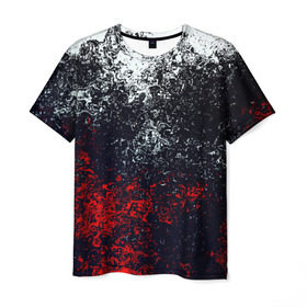Мужская футболка 3D с принтом Брызги красок в Белгороде, 100% полиэфир | прямой крой, круглый вырез горловины, длина до линии бедер | гранж | краска | новые | прикольные | текстуры | цветные