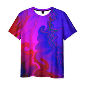 Мужская футболка 3D с принтом Разводы красок в Белгороде, 100% полиэфир | прямой крой, круглый вырез горловины, длина до линии бедер | акварель | разводы | штрихи