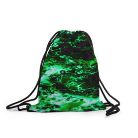 Рюкзак-мешок 3D с принтом Зеленый дым в Белгороде, 100% полиэстер | плотность ткани — 200 г/м2, размер — 35 х 45 см; лямки — толстые шнурки, застежка на шнуровке, без карманов и подкладки | абстракции