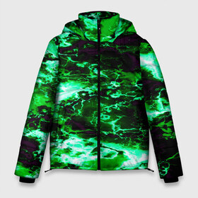 Мужская зимняя куртка 3D с принтом Зеленый дым в Белгороде, верх — 100% полиэстер; подкладка — 100% полиэстер; утеплитель — 100% полиэстер | длина ниже бедра, свободный силуэт Оверсайз. Есть воротник-стойка, отстегивающийся капюшон и ветрозащитная планка. 

Боковые карманы с листочкой на кнопках и внутренний карман на молнии. | Тематика изображения на принте: абстракции