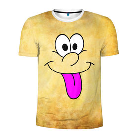 Мужская футболка 3D спортивная с принтом Балдею от всего в Белгороде, 100% полиэстер с улучшенными характеристиками | приталенный силуэт, круглая горловина, широкие плечи, сужается к линии бедра | балдею от всего | веселье | мордочка | позитив | прикол | рожица | смайл | смех | улыбка | умора | хорошее настроение | юмор | язык